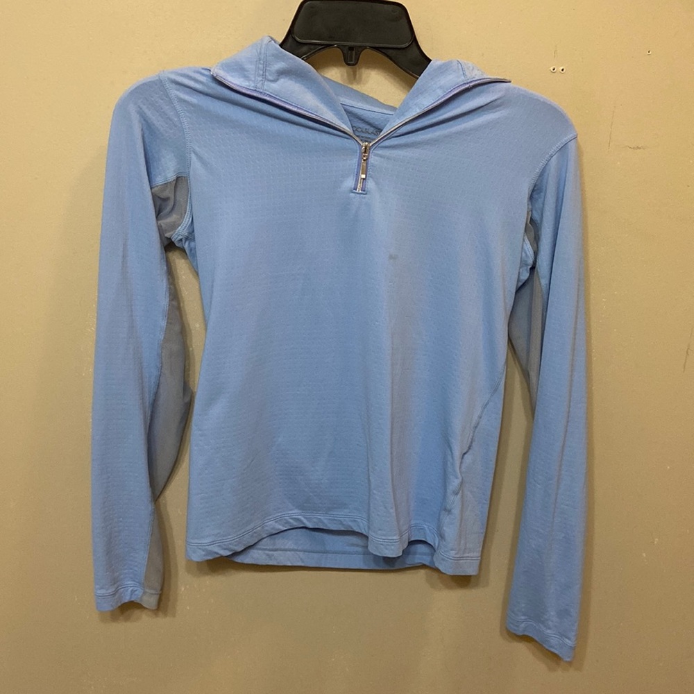 Dover Saddlery light blue coolblast riding shirt